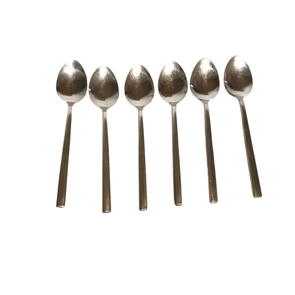 Set Of 6 Stainless Steel Iced Tea Dessert Ice Cream Spoons 8" Long - Picture 1 of 10